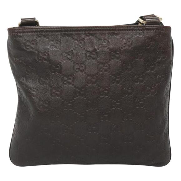 GUCCI GG Canvas Guccissima Bag Leather Dark Brown Gold - Picture 2 of 16